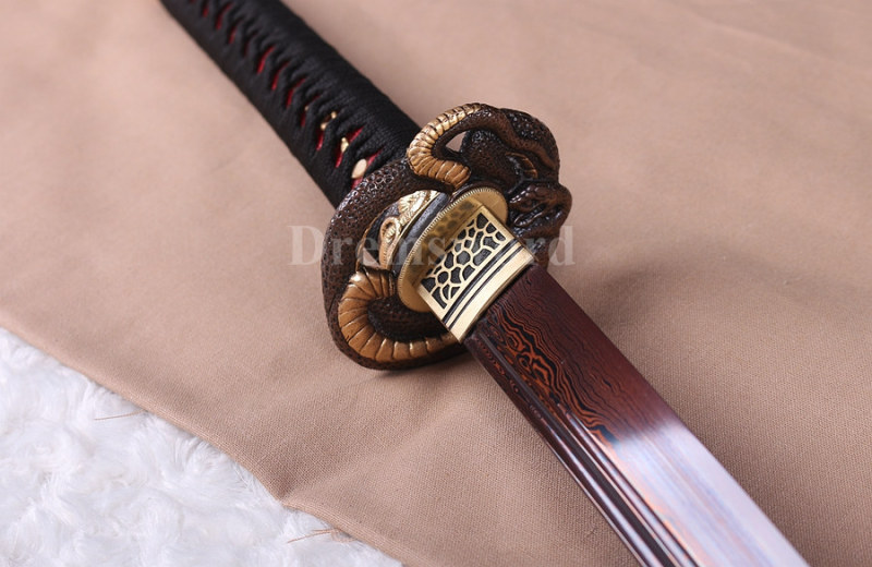 hand forge damascus folded steel unokubi-zukuri razor sharp katana japanese samurai sword full tang.