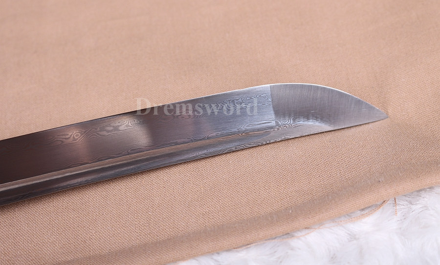 Damascus Folded Steel katana Japanese Samurai Sword Full Tang Sharp Blade.