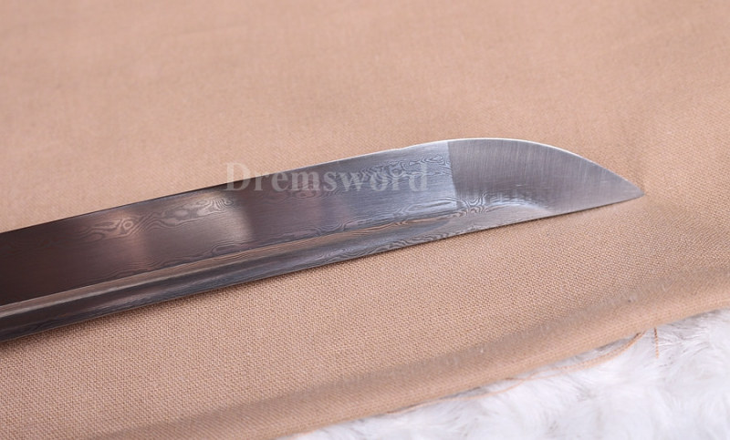 Damascus Folded Steel katana Japanese Samurai Sword Full Tang Sharp Blade.