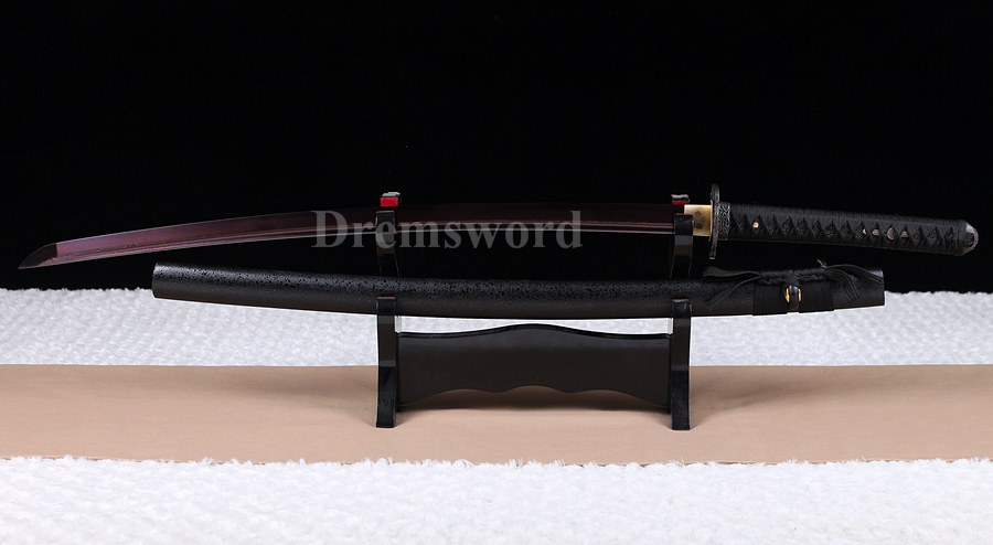 Blue damascus Folded Steel sharp katana Japanese Samurai Sword Full Tang battle ready.