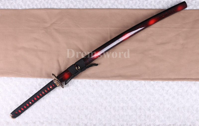 hand forge damascus folded steel unokubi-zukuri razor sharp katana japanese samurai sword full tang.