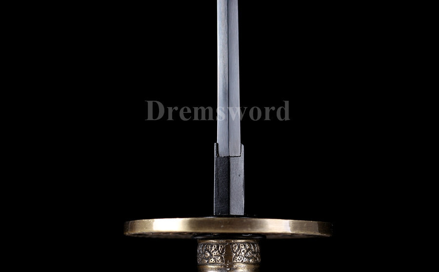 Black Folded Steel katana Japanese Samurai Sword Full Tang Sharp Blade battle ready.