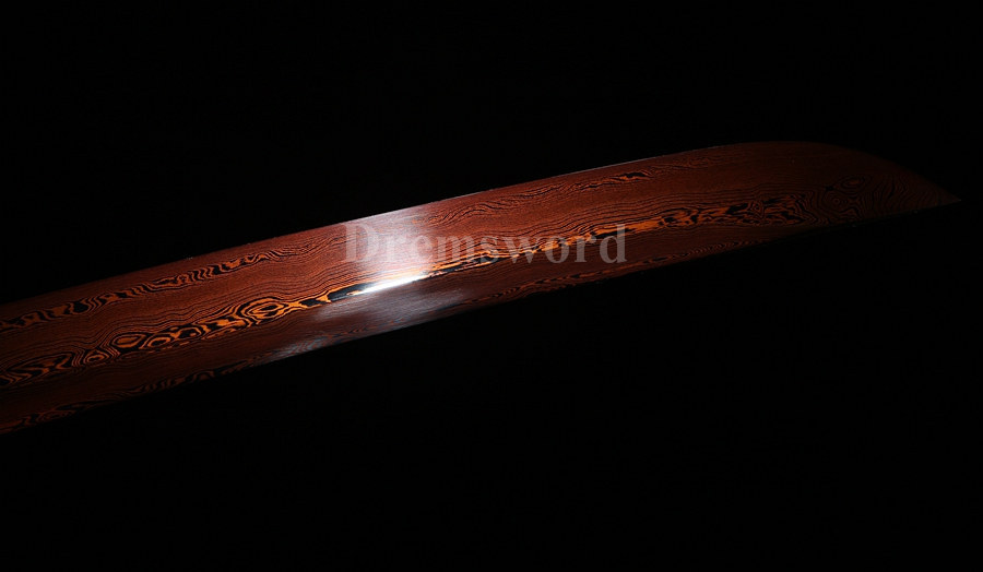 hand forge damascus folded steel unokubi-zukuri razor sharp katana japanese samurai sword full tang.