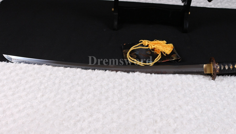Clay tempered Choji hamon T10 steel huzaya polishi katana japanese samurai sword full tang razor sharp.