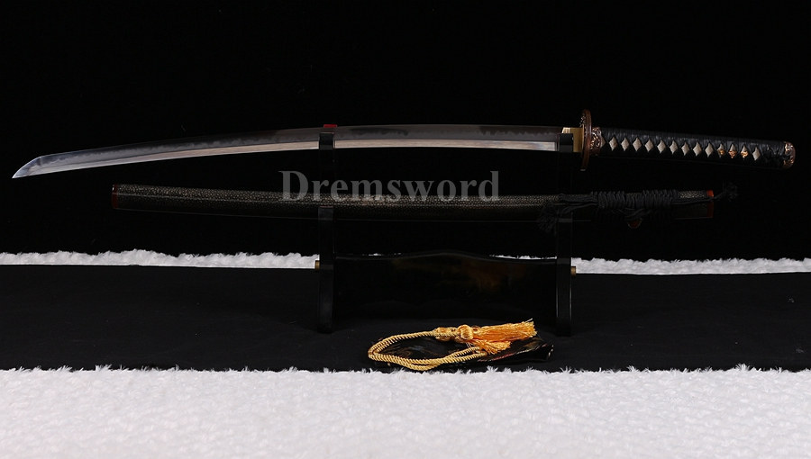 Choji hamon Clay tempered T10 steel huzaya polishi katana japanese samurai sword full tang razor sharp.