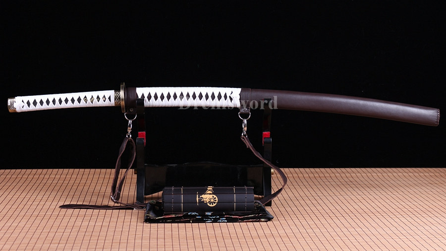 Handmade Katana Walking Dead Sword-Michonne's Zombie Killer-T10 Steel Clay Tempered