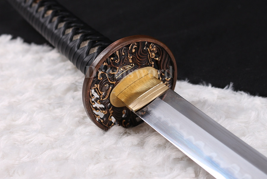 Choji hamon Clay tempered T10 steel huzaya polishi katana japanese samurai sword full tang razor sharp.