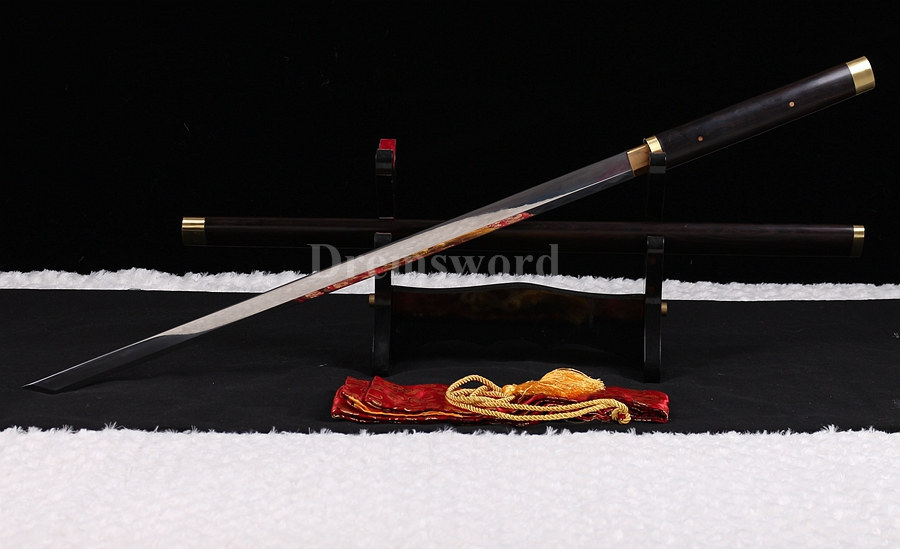 Kiriha-zukuri Chinese Dao 唐刀 Folded Steel caly tempered full tang sharp.