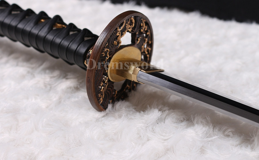 Choji hamon Clay tempered T10 steel huzaya polishi katana japanese samurai sword full tang razor sharp.