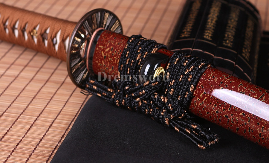 Hand forge Clay tempered T10 steel tanto japanese samurai sword full tang razor sharp battle ready.