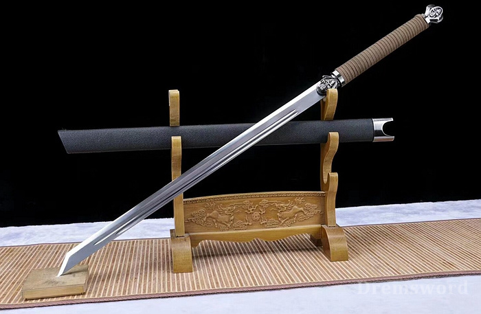 Hand forge Dremsword spring steel dao sharp for heavy cutting with flexibilty revert back from 90 degree bend.