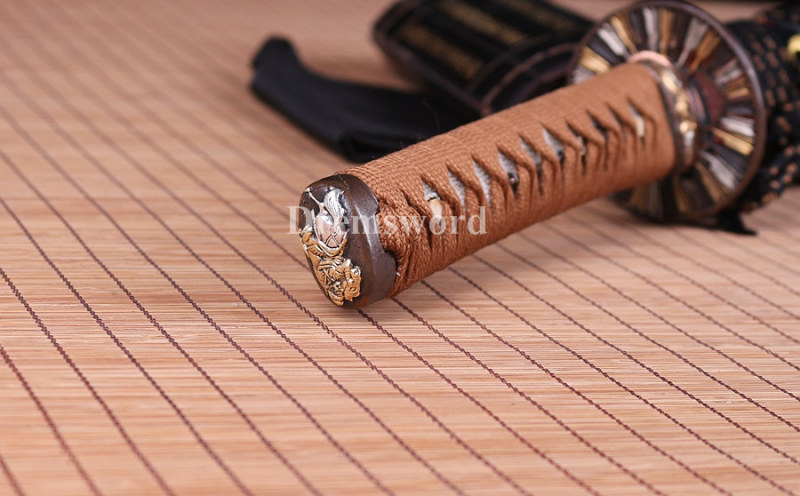 Hand forged wakizashi Clay tempered T10 steel japanese samurai sword full tang sharp