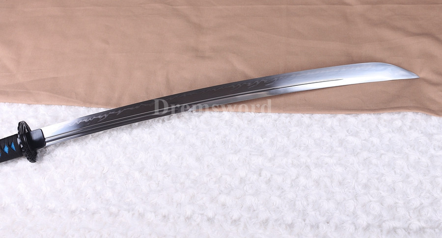 Hand forge Naginata Clay Tempered T10 steel Japanese Samurai Sword Full Tang Battle ready Razor Sharp.