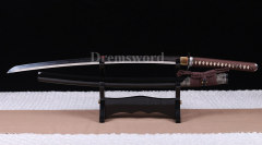 hand forge T10 steel Clay tempered Choji hamon sharp katana japanese samurai sword full tang Shinogi-Zukuri black