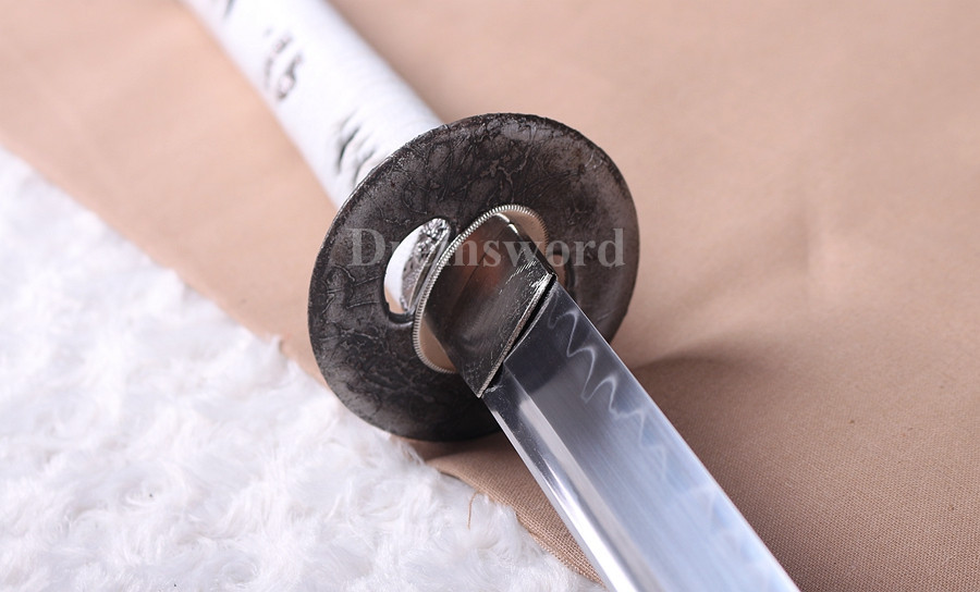 Clay tempered T10 steel katana japanese samurai sword full tang sharp battle ready.