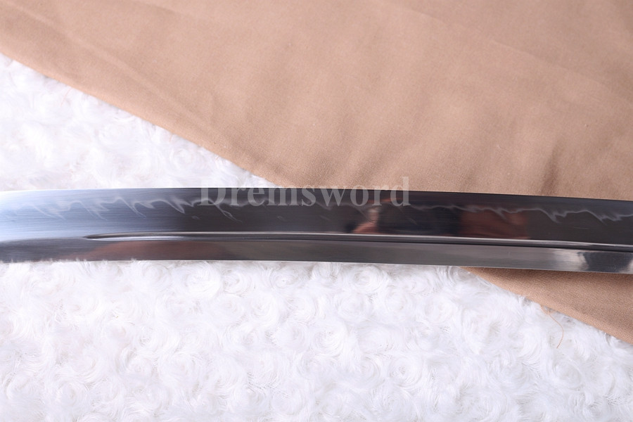 Hand forge Naginata Clay Tempered T10 steel Japanese Samurai Sword Full Tang Battle ready Razor Sharp.