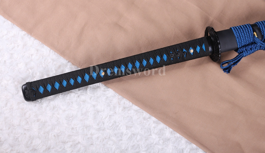 Hand forge Naginata Clay Tempered T10 steel Japanese Samurai Sword Full Tang Battle ready Razor Sharp.