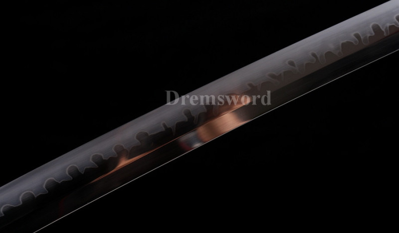 Clay Tempered T10 steel 火焰 hamon Japanese Samurai Sword Full Tang Battle ready Sharp.