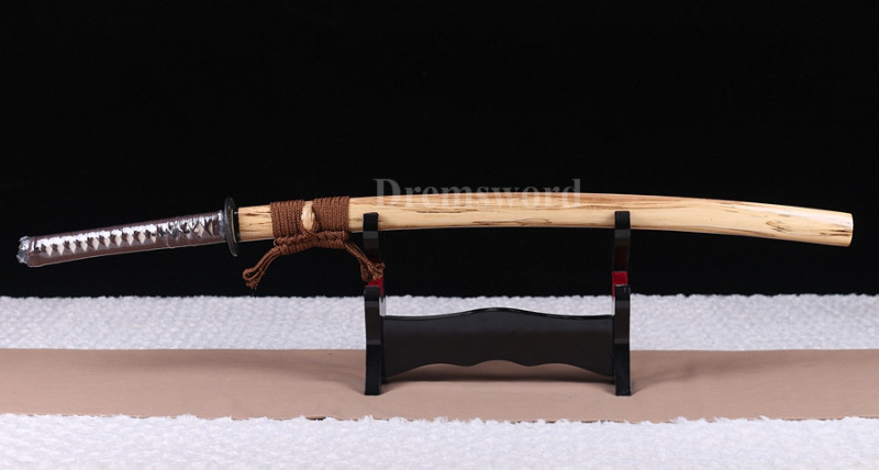 Clay Tempered T10 steel 火焰 hamon Japanese Samurai Sword Full Tang Battle ready Sharp.