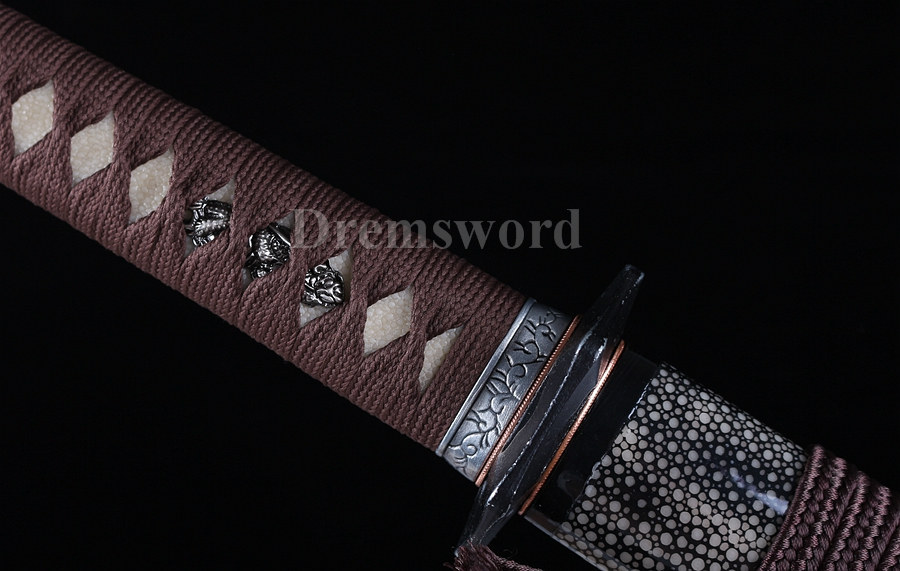 hand forge T10 steel Clay tempered Choji hamon sharp katana japanese samurai sword full tang.