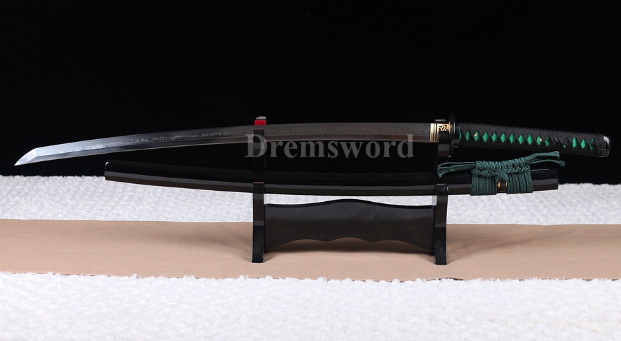 Choji hamon T10 steel Clay tempered katana japanese samurai sword full tang razor sharp.