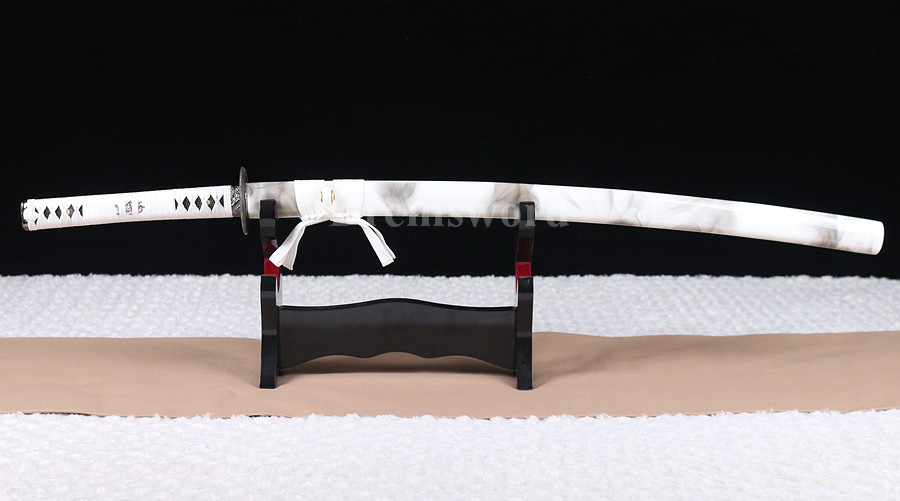 Clay tempered T10 steel katana japanese samurai sword full tang sharp battle ready.