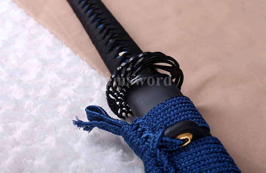 Hand forge Naginata Clay Tempered T10 steel Japanese Samurai Sword Full Tang Battle ready Razor Sharp.