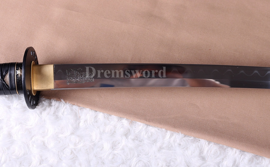 Battle ready 1095 high carbon steel clay tempered katana japanese samurai Kill Bill sword full tang sharp.