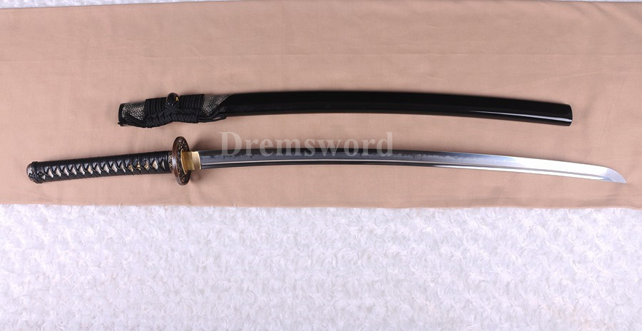 Clay tempered Choji hamon Hazuya polish T10 steel  katana japanese samurai sword full tang razor sharp.