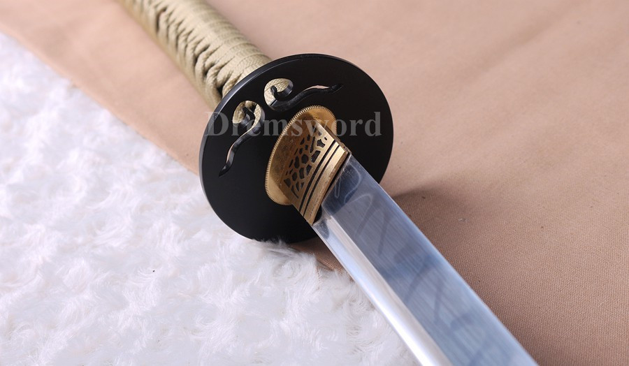 High quality Clay Tempered T10 steel 火焰 hamon Japanese Samurai Sword Full Tang Battle ready Sharp.