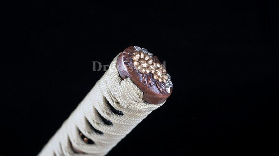 Clay tempered T10 steel 火焰 Choji hamon katana japanese samurai sword full tang razor sharp.