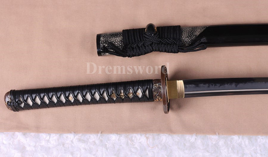 Clay tempered Choji hamon Hazuya polish T10 steel  katana japanese samurai sword full tang razor sharp.