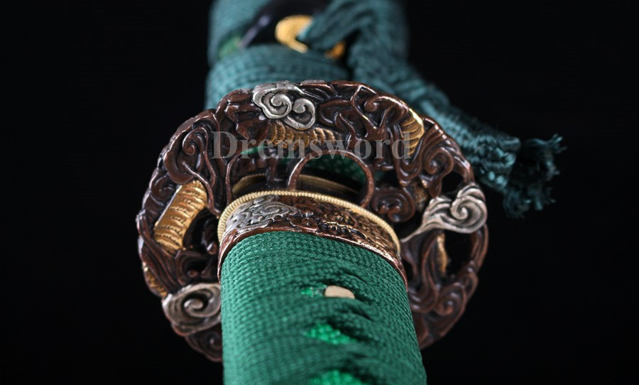 Clay tempered T10 steel katana japanese samurai sword Genuine Ray skin+ox horn saya.
