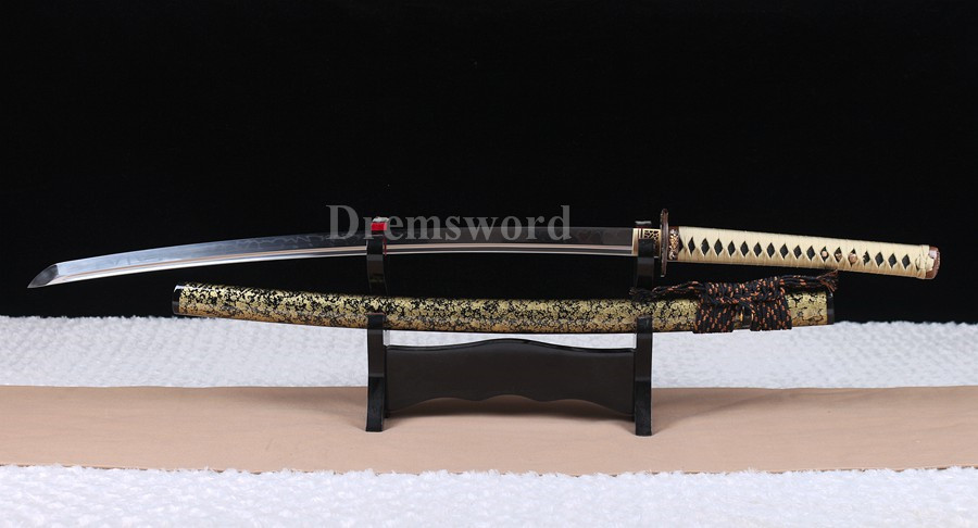 Clay tempered T10 steel 火焰 Choji hamon katana japanese samurai sword full tang razor sharp.