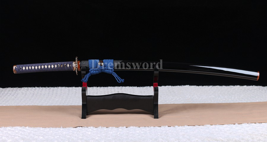 Handmade Clay tempered T10 steel katana japanese samurai sword Genuine Ray skin+ox horn saya.