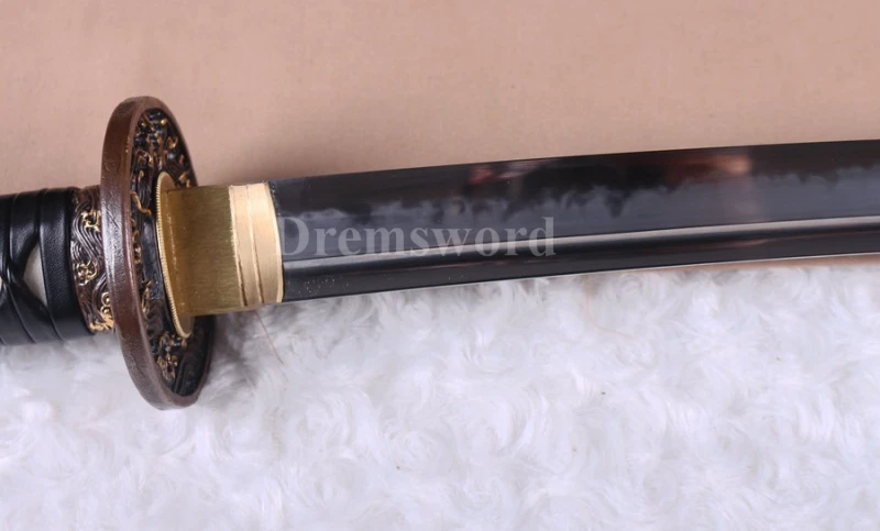 Choji hamon Clay tempered Hazuya polish T10 steel katana japanese samurai sword full tang sharp.