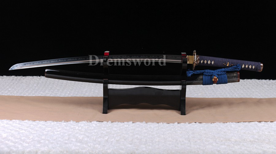 High quality Clay tempered T10 steel katana japanese samurai sword Genuine Ray skin+ox horn saya.