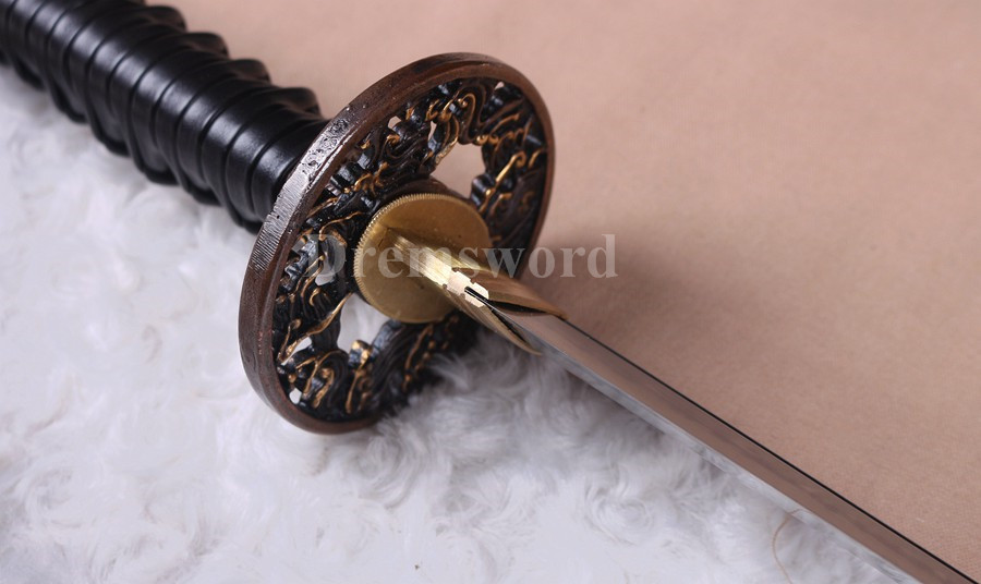 Choji hamon Clay tempered Hazuya polish T10 steel katana japanese samurai sword full tang sharp.