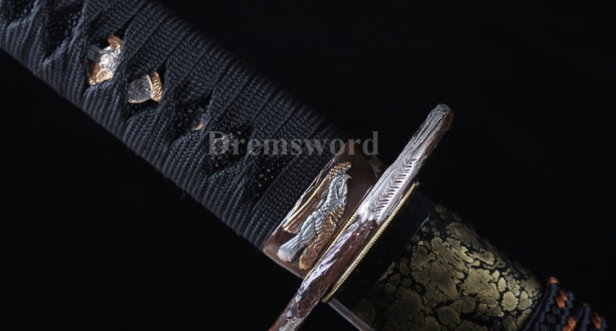 Clay tempered 火焰 Choji hamon T10 steel katana japanese samurai sword full tang sharp battle ready.