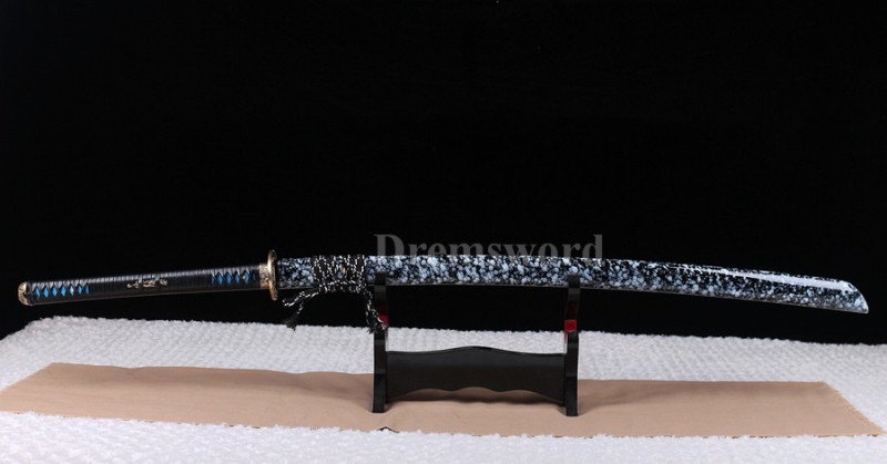 Hand Forge Naginata Clay Tempered T10 steel Japanese Samurai Sword Battle ready Razor Sharp Full Tang.