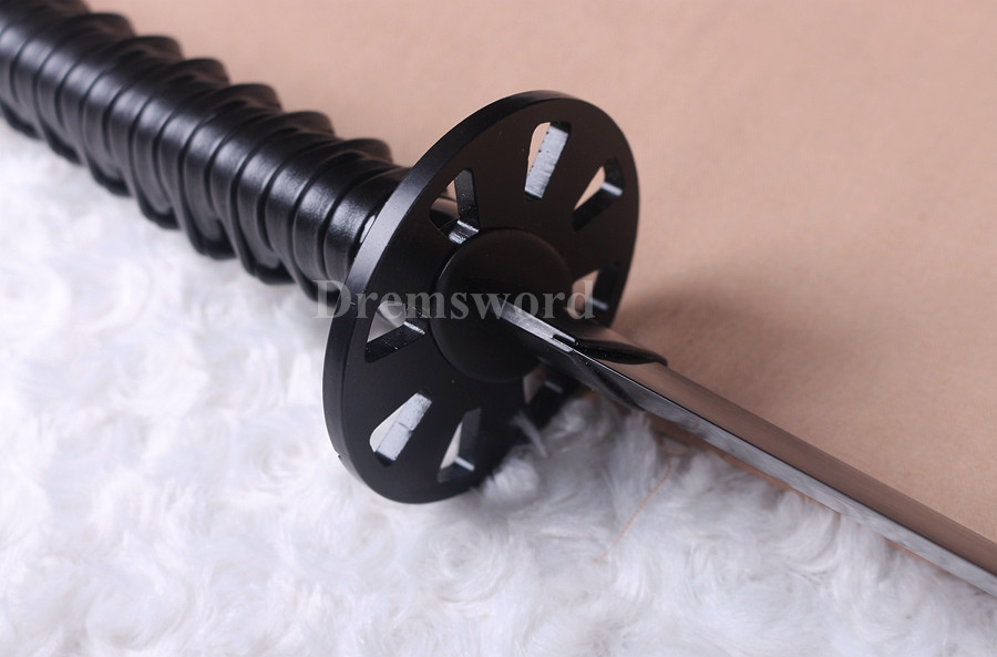 Clay tempered Full Black T10 steel Japanese Samurai katana sword battle sharp.