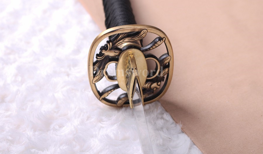 High quality Choji hamon Clay tempered T10 steel katana japanese samurai sword full tang razor sharp.