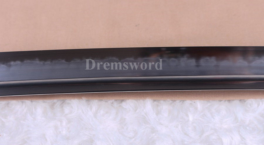 Choji hamon Clay tempered Hazuya polish T10 steel katana japanese samurai sword full tang sharp.