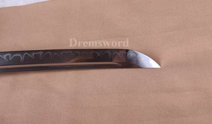 High quality Clay Tempered T10 steel 火焰 hamon Japanese Samurai Sword Full Tang Battle ready Sharp.