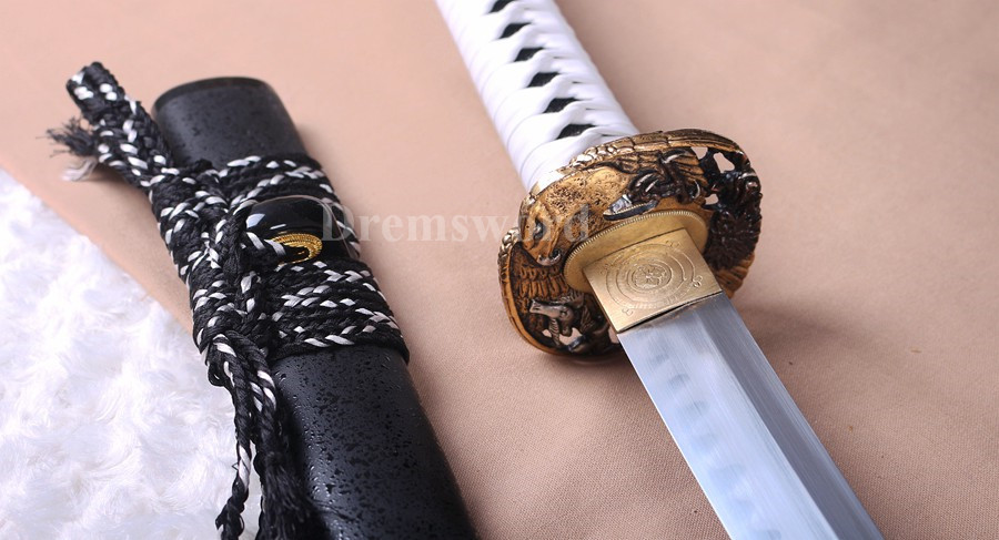 High quality Clay tempered T10 steel katana japanese samurai sword full tang sharp battle ready.