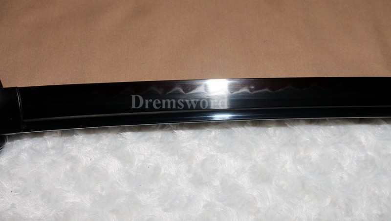 Clay tempered Full Black T10 steel Japanese Samurai katana sword battle sharp.