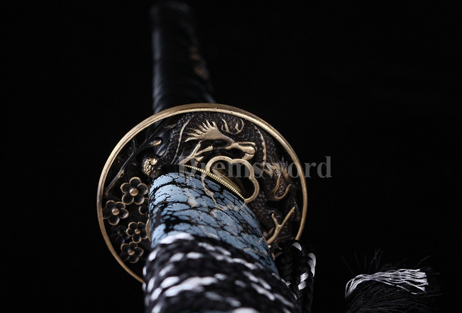 Hand Forge Naginata Clay Tempered T10 steel Japanese Samurai Sword Battle ready Razor Sharp Full Tang.