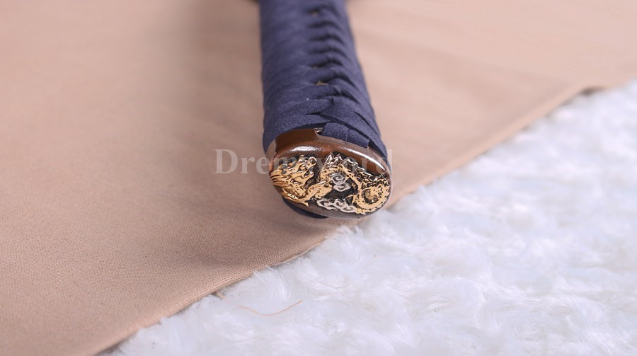 Handmade Clay tempered T10 steel katana japanese samurai sword Genuine Ray skin+ox horn saya.