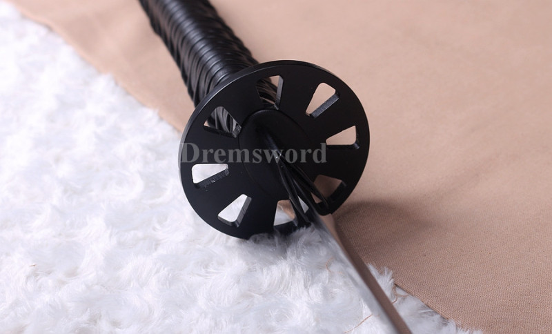 Clay tempered Full Black T10 steel Japanese Samurai katana sword battle sharp.