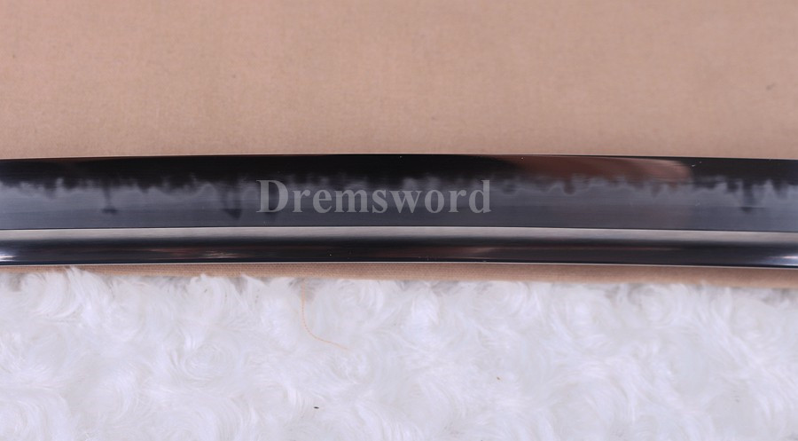 Choji hamon Clay tempered Hazuya polish T10 steel katana japanese samurai sword full tang sharp.